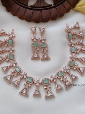 Party Wear Rose Gold Necklace (3)