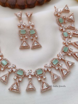 Party Wear Rose Gold Necklace (4)