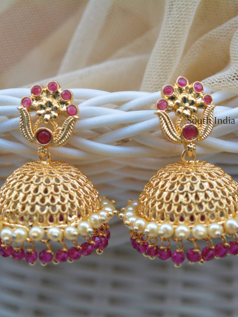 Ruby Stone Jhumkas