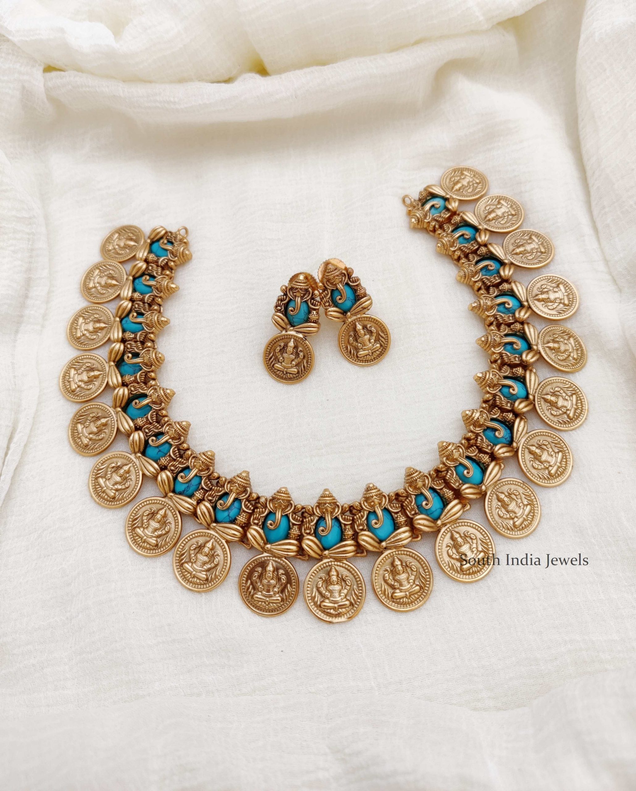 Traditional Ganesha Lakshmi Coin Necklace (2)