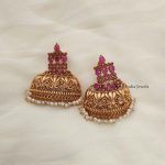 Traditional Half Cut Ruby Earrings