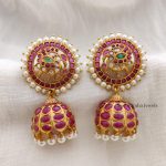 Traditional Kemp & Green Peacock Jhumkas