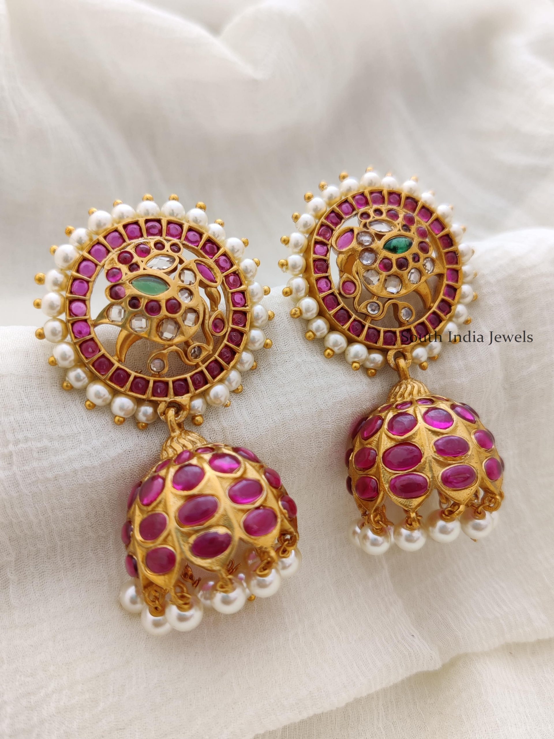 Kemp & Green Peacock Jhumkas | Peacock Jhumkas