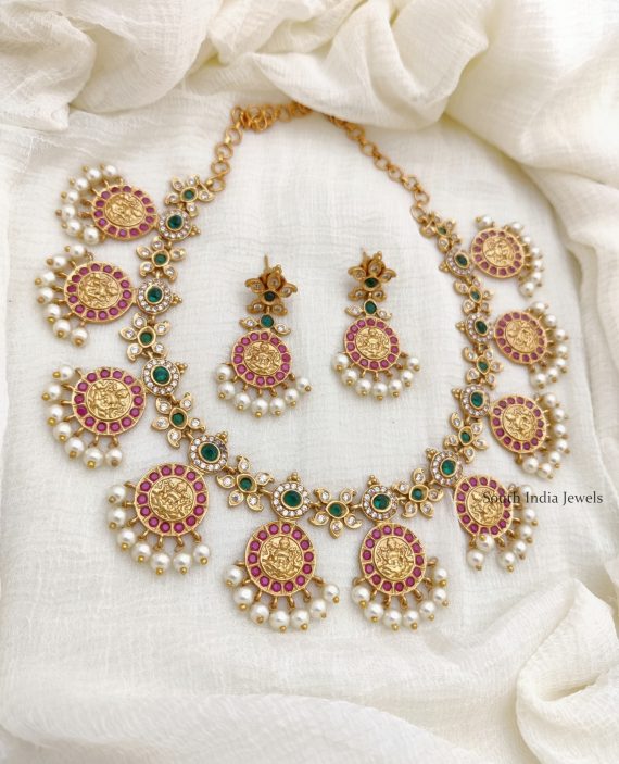 Traditional Lakshmi Design Guttapusalu Necklace