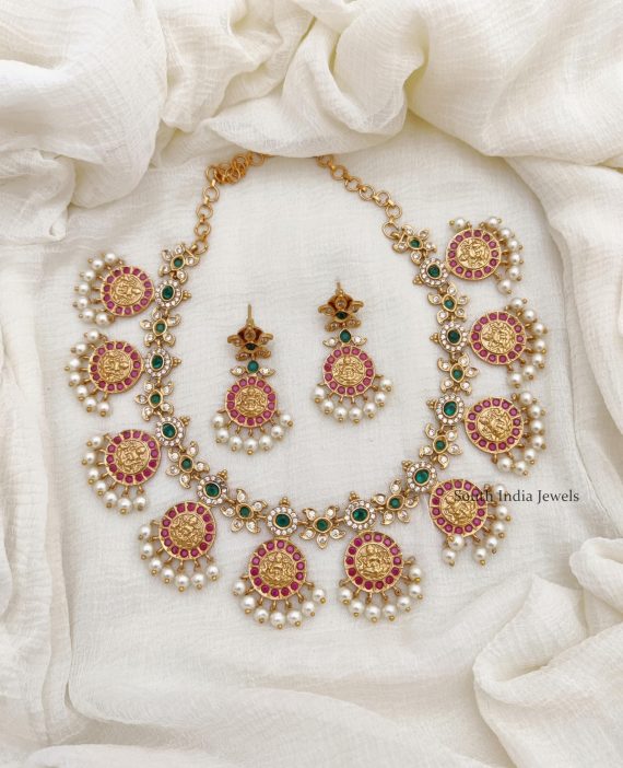 Traditional Lakshmi Design Guttapusalu Necklace