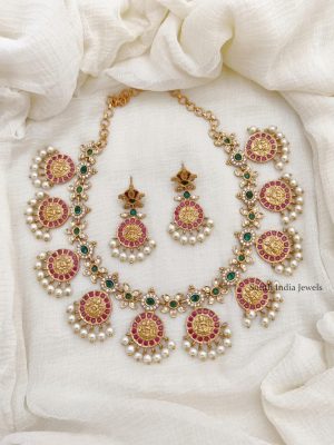 Traditional Lakshmi Design Guttapusalu Necklace