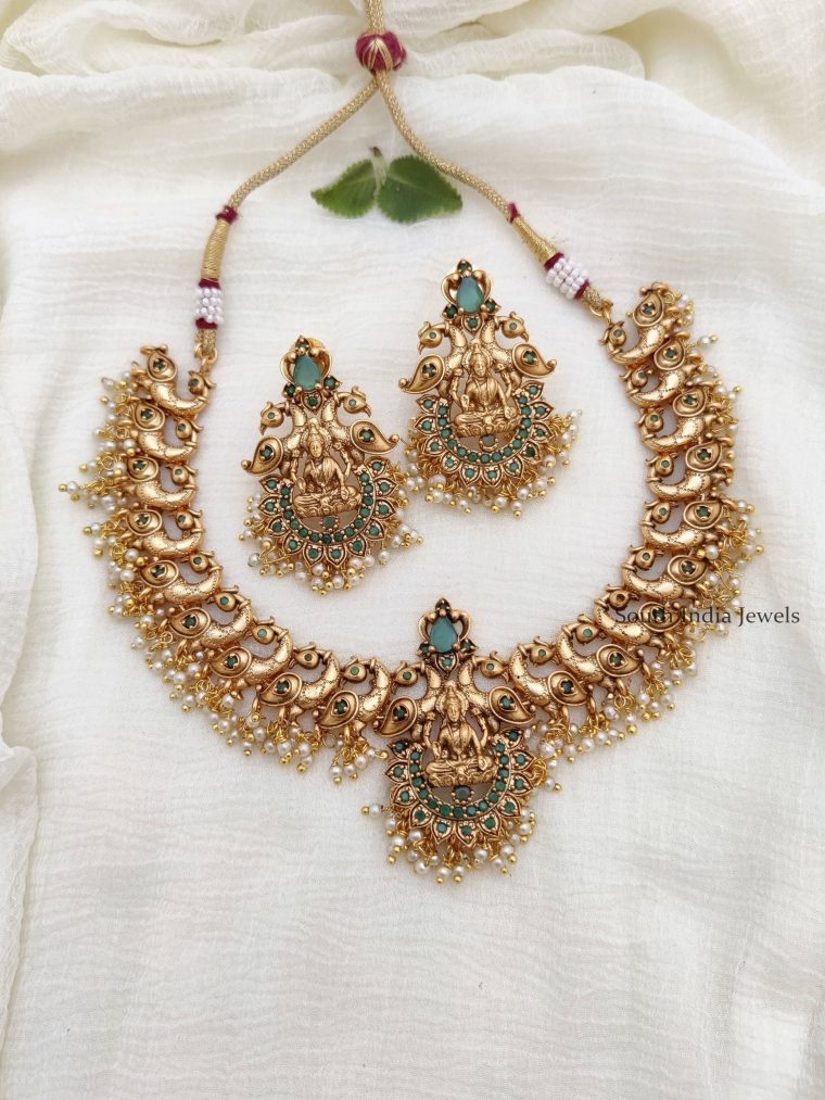 Traditional Lakshmi & Peacock Necklace
