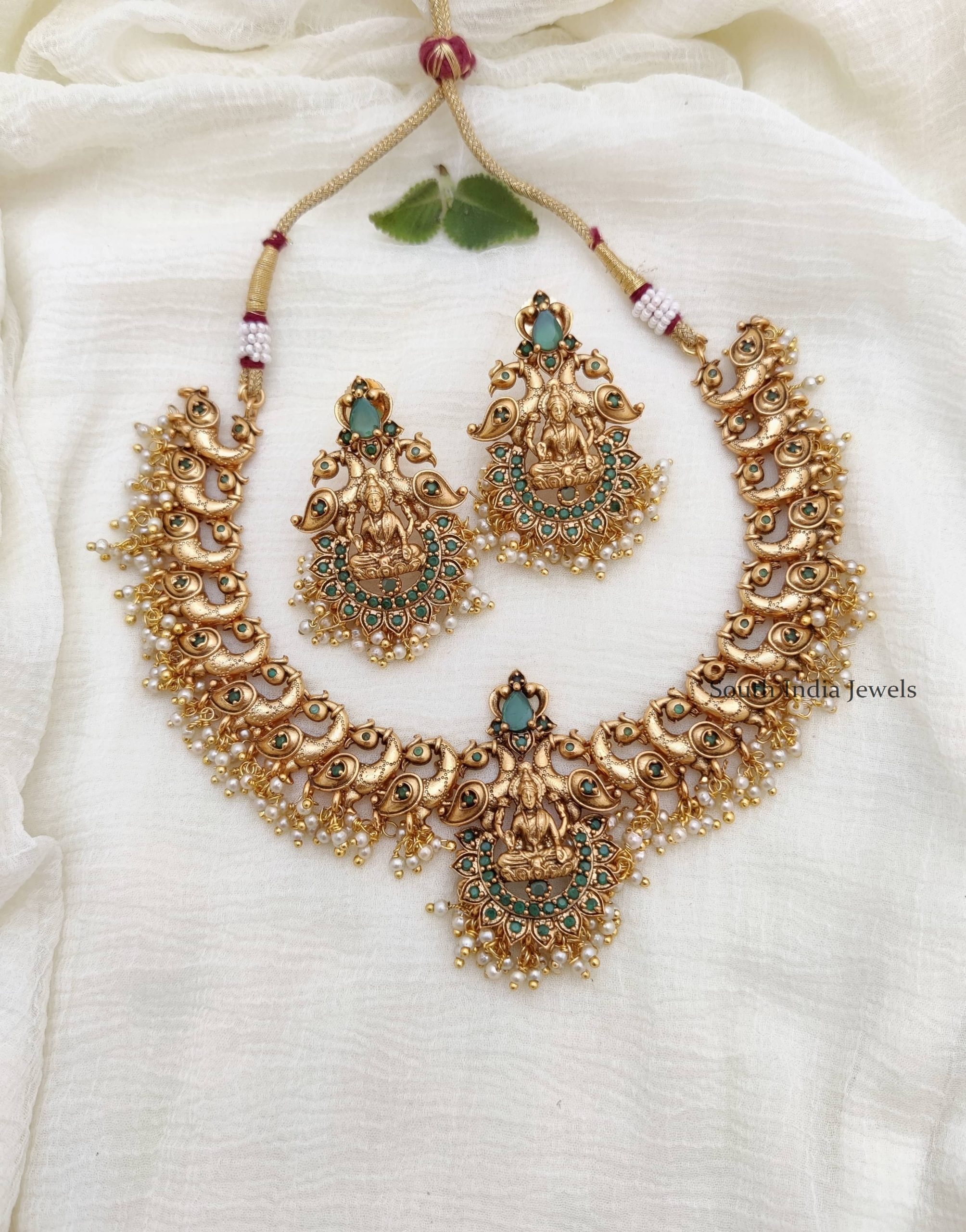 Traditional Lakshmi & Peacock Necklace