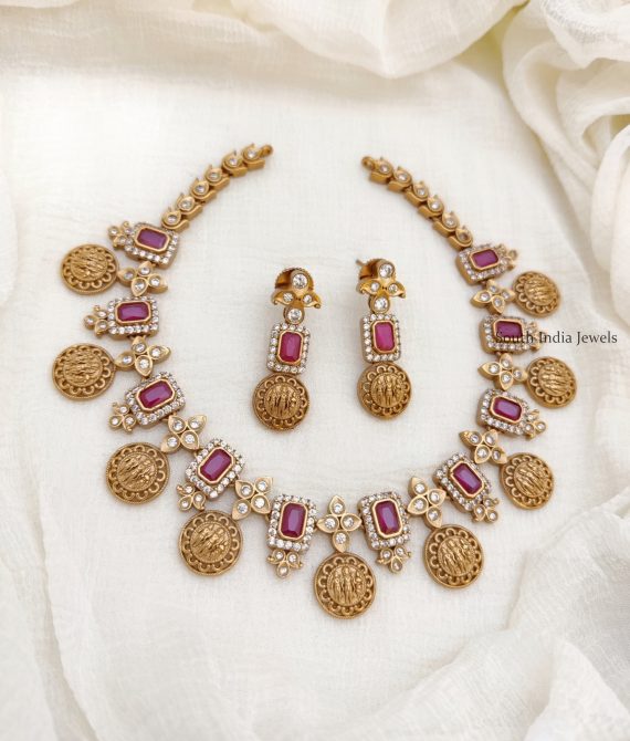 Traditional Ram Parivar AD Stone Necklace