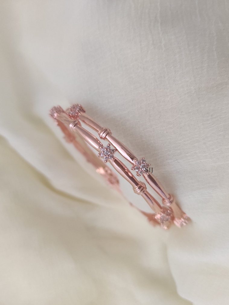 Imitation Rose Gold Star Bangles for Ladies