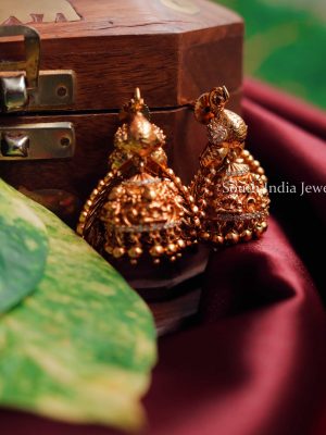 Antique Semi Precious Stones Jhumkas