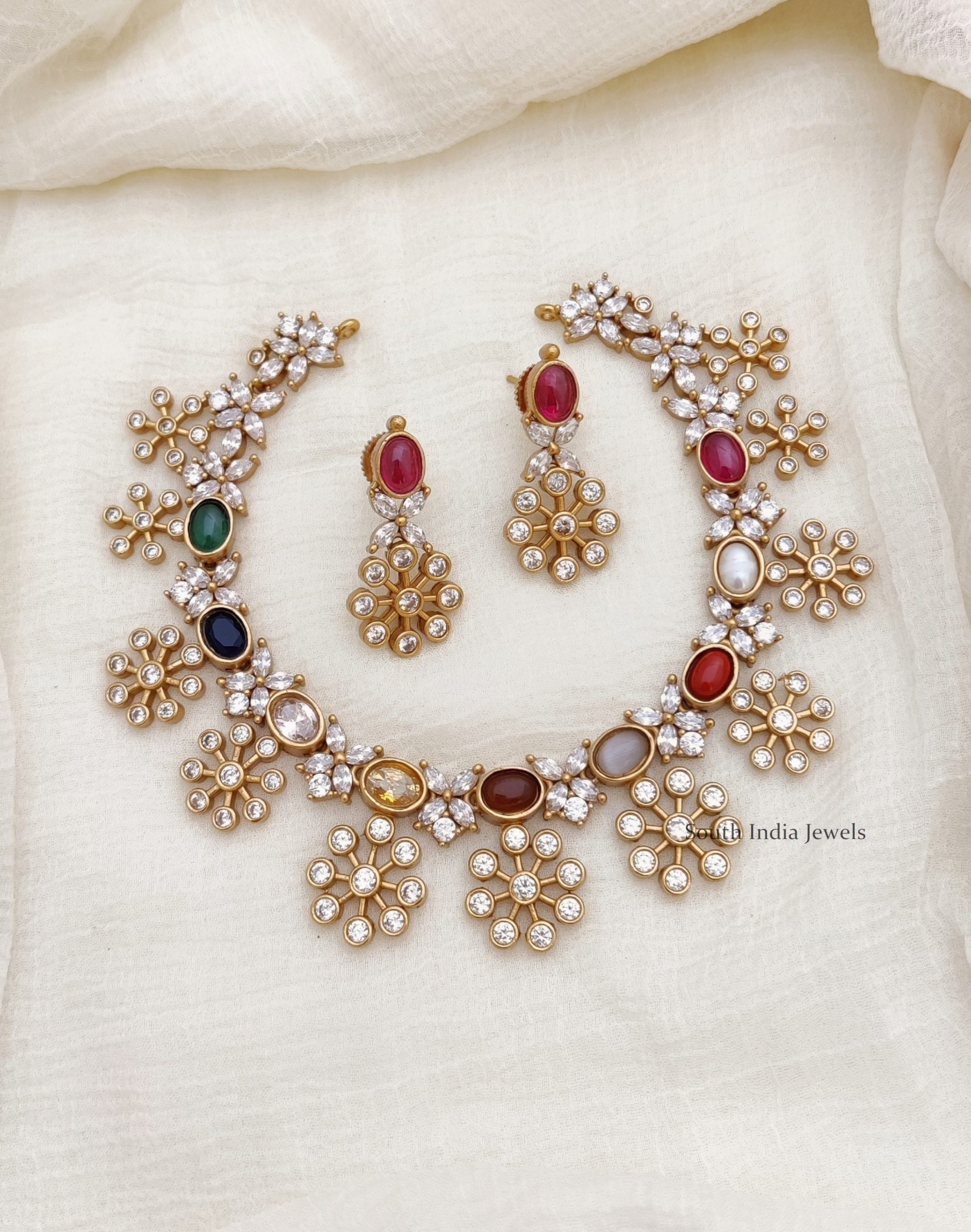 Beautiful Navarathna Stone Necklace (2)