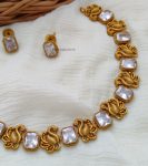 Beautiful Swan Design AD Stone Necklace (2)