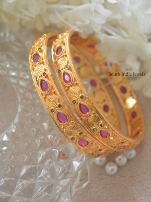 Brilliant Ruby & Emerald Bangles