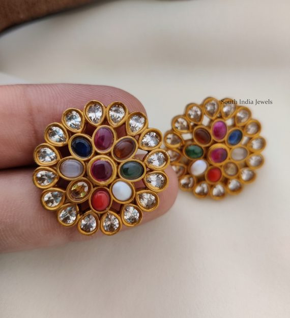 Classic Navarathna Stones Earrings (2)