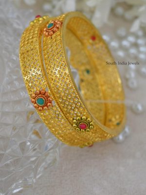 Flower Design Forming Polish Bangles