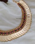 Gorgeous Ruby & Green Lakshmi Coin Necklace