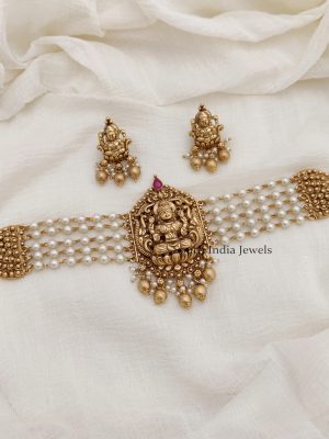 Gracious Silver Replica Lakshmi Choker