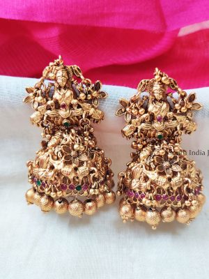 Grand Floral Bridal Temple Jhumka-01