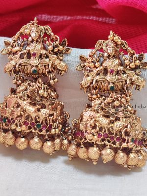 Grand Floral Bridal Temple Jhumka-02