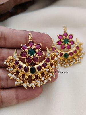 Half Moon & Flower Design Earrings (2)