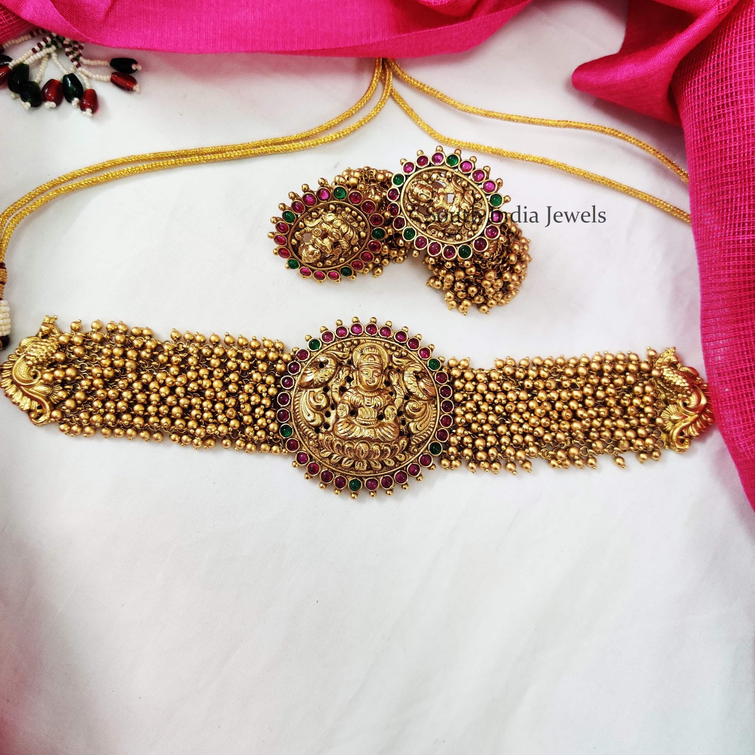 Lakshmi Design Golden Beads Choker