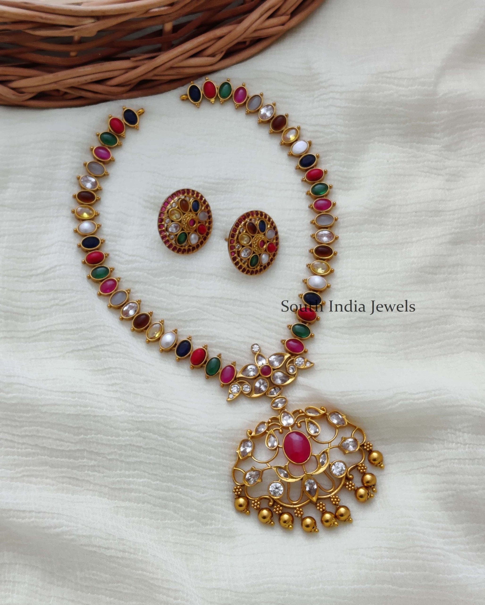 Real Navarathna Stone Necklace
