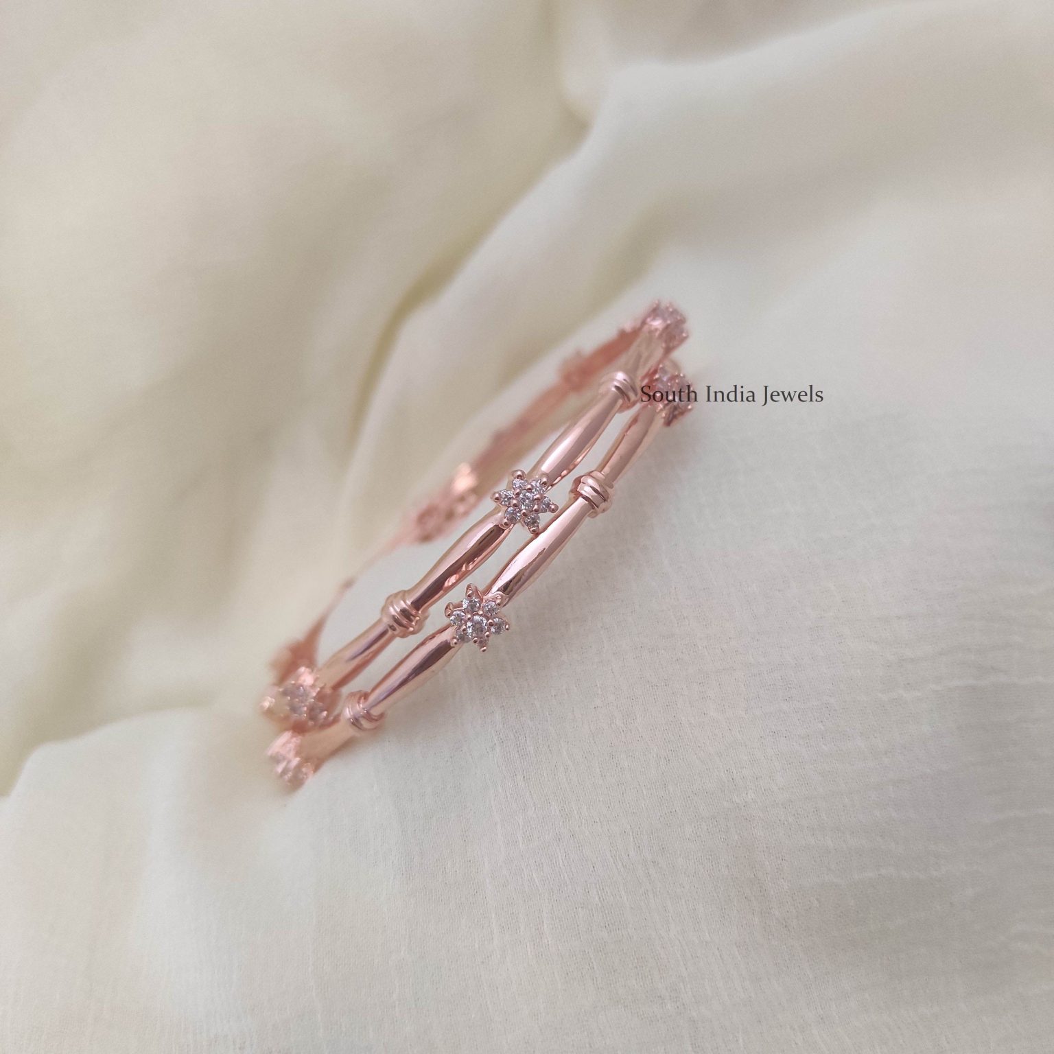 Rose Gold Jewellery | Rose Gold Bangles - South India Jewels
