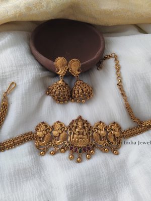 Traditional-Lakshmi-Peacock-choker-with-Jumkas.1