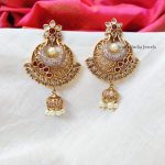 Trendy AD & Ruby Stone Earrings