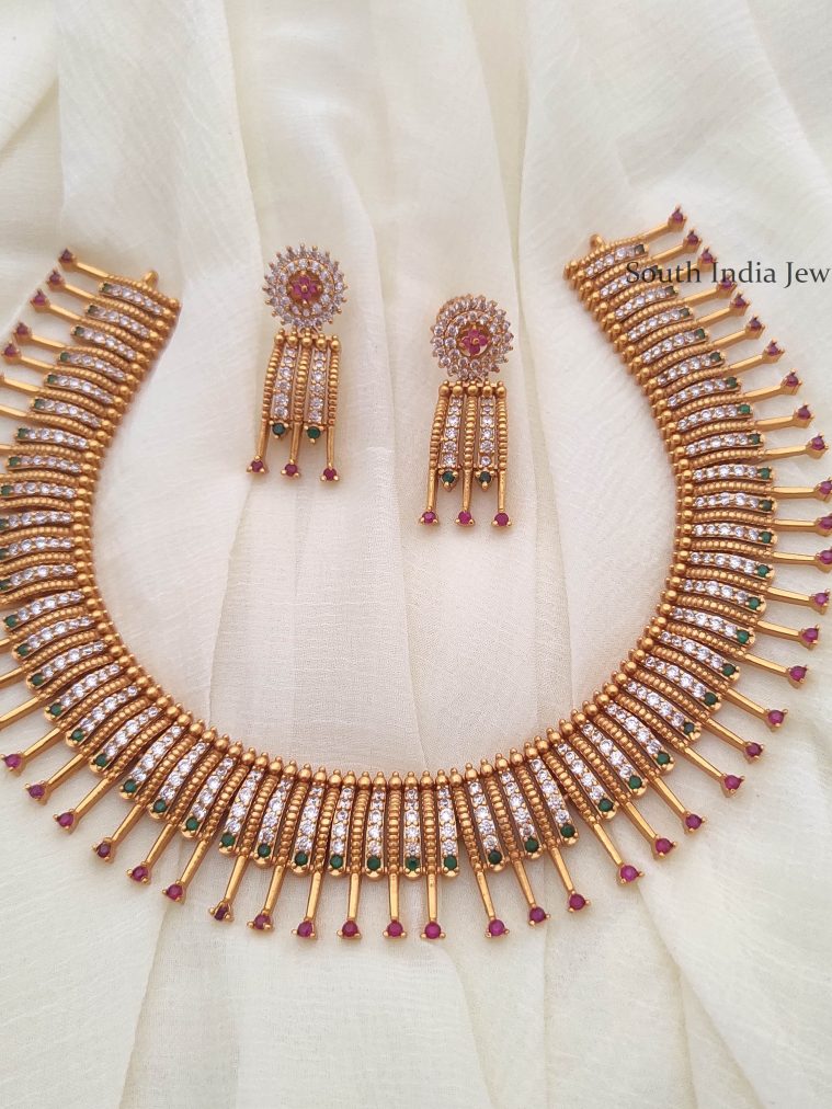 Unique CZ Mallu Design Necklace