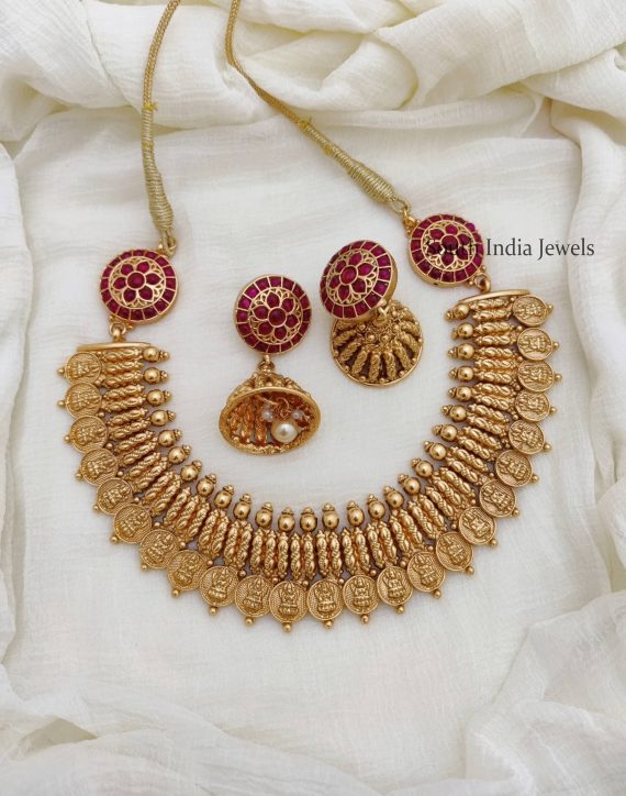 Best Jewellery Shop | Lakshmi Coin Necklace - South India Jewels