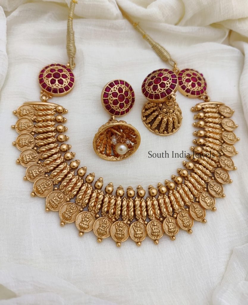Best Jewellery Shop | Lakshmi Coin Necklace - South India Jewels