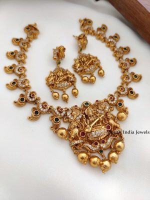 Unique One Gram Gold Polish Lakshmi necklace