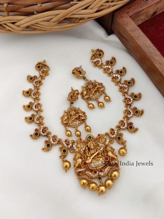 Unique One Gram Gold Polish Lakshmi necklace
