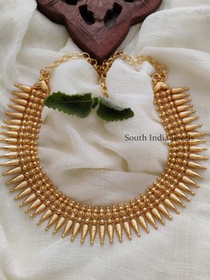 Unique One Gram Gold Polish Mullamottu Necklace