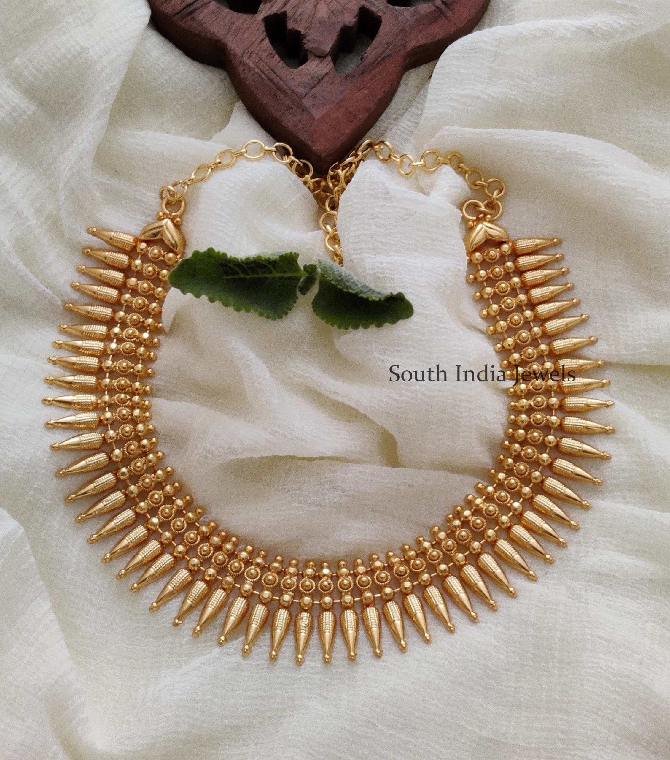 Unique One Gram Gold Polish Mullamottu Necklace