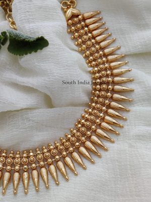 Unique One Gram Gold Polish Mullamottu Necklace