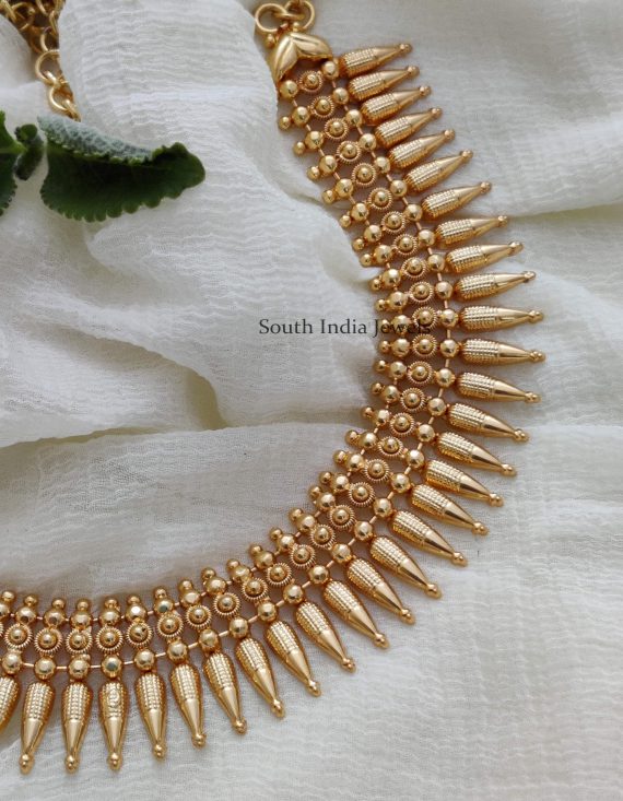 Unique One Gram Gold Polish Mullamottu Necklace