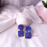 Unique Raw Crystal Round & Square Earrings