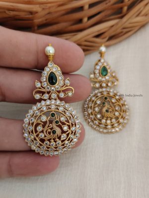 Amazing Peacock Design AD Stone Earrings