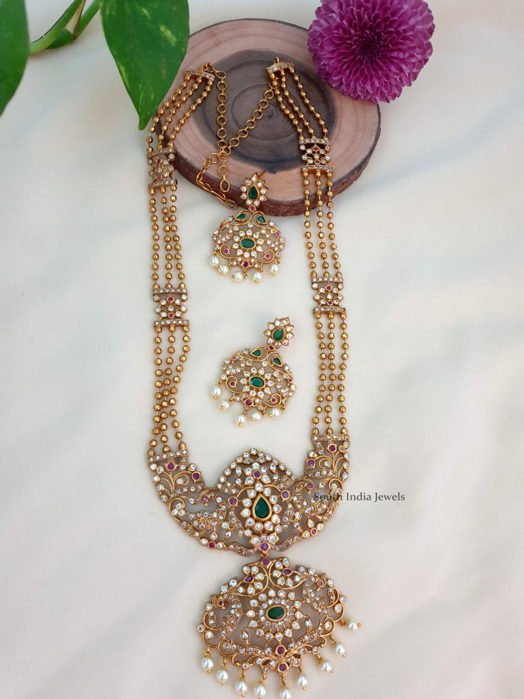 South Indian Long Necklace & Haram - [High Quality] - South India Jewels