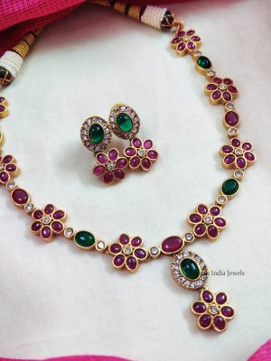 Beautiful Flower Sequence Necklace (2)