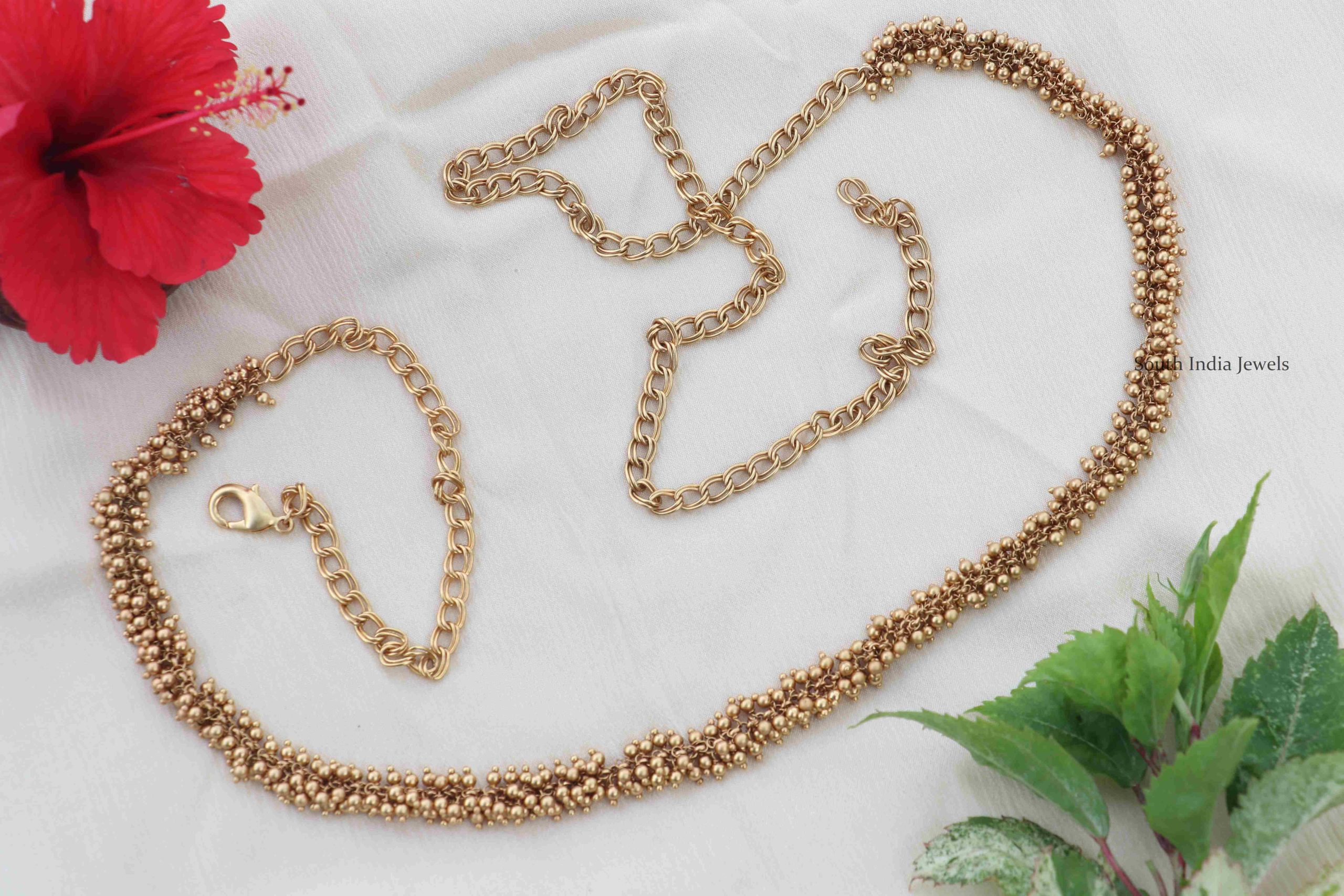 Beautiful Golden Beads Studded Hip Belt