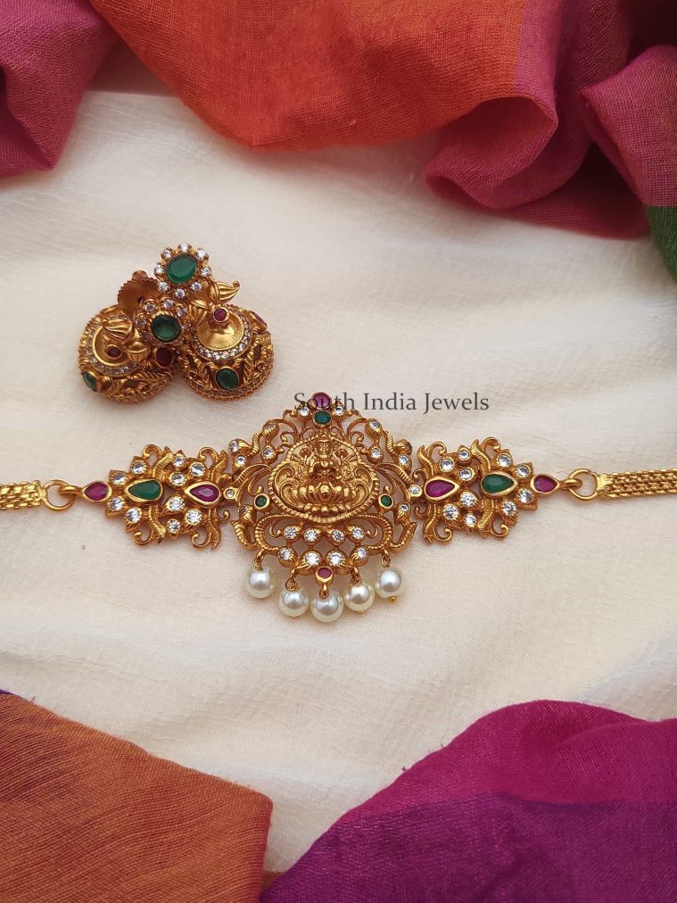 Lakshmi Choker With Red and Green Stones