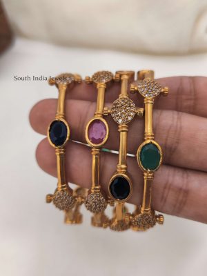 Beautiful Multi Stone AD Bangle Set (2)