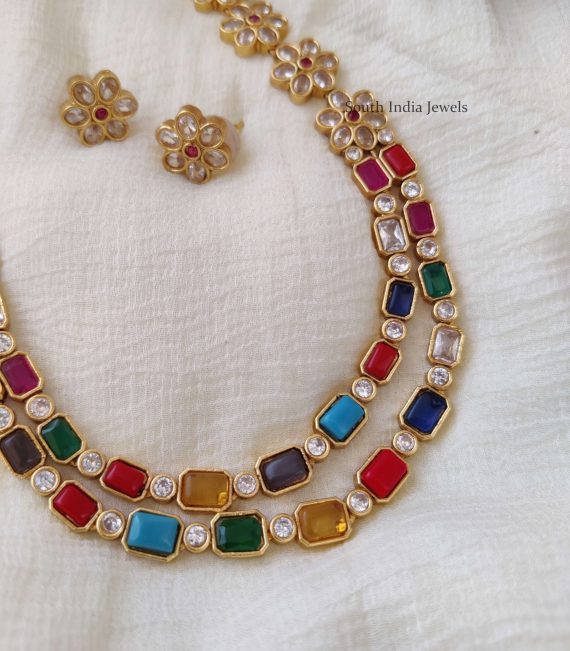 Beautiful Navarathna & AD Stone Necklace (2)