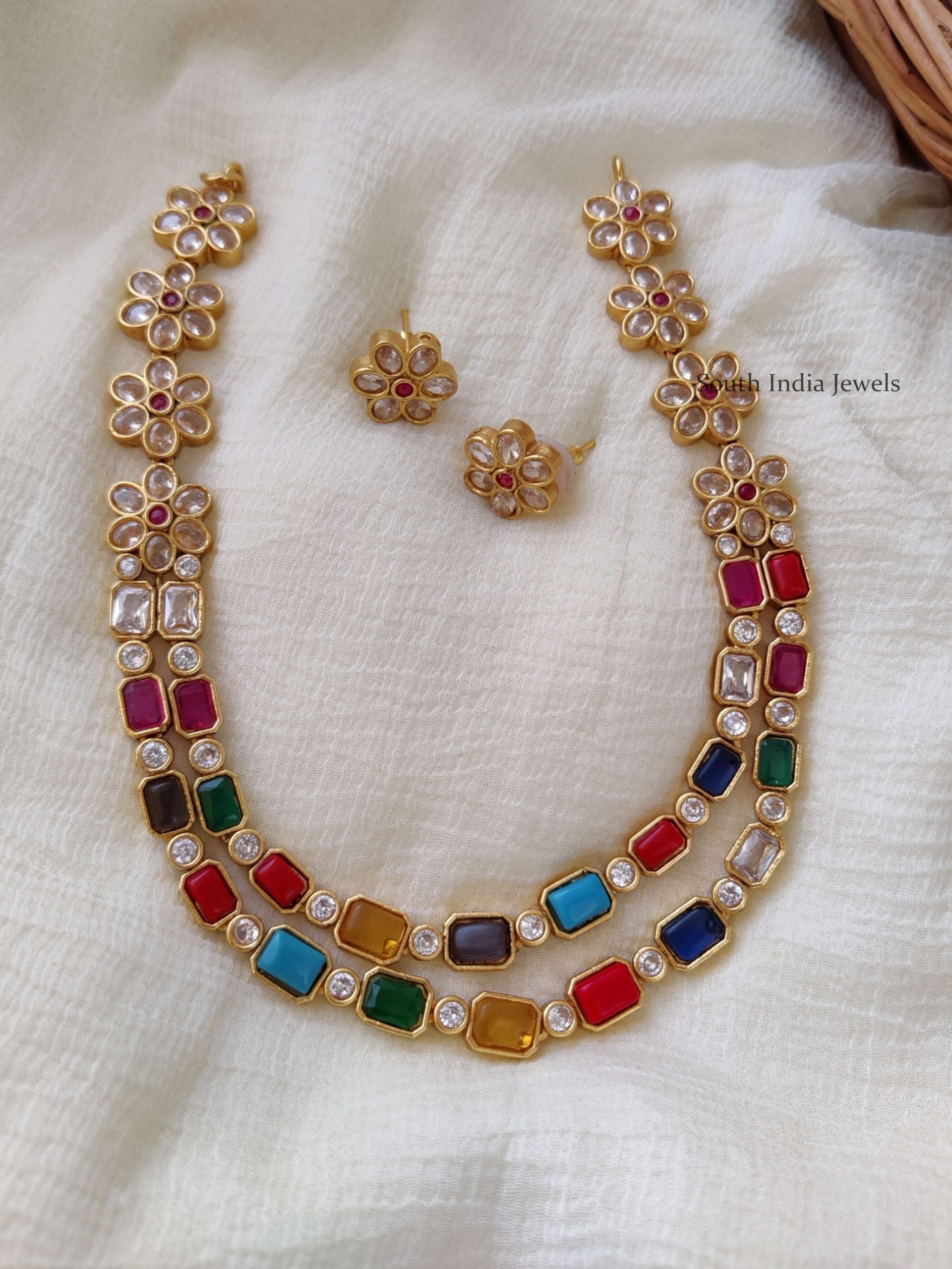 Beautiful Navarathna & AD Stone Necklace