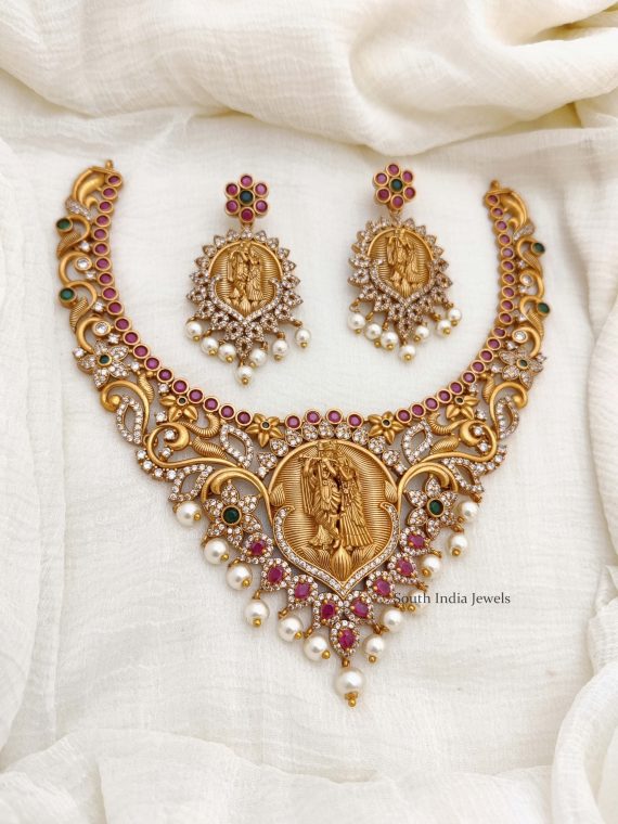 Beautiful Radha Krishna AD Necklace