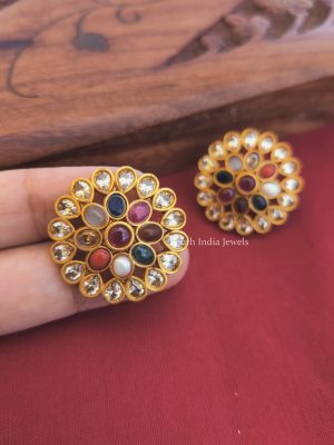 Classic Navarathna Ear Stud Earrings (2)